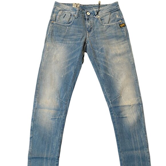 Retro Vintage G-Star Raw Refender Aged Destroyed Skinny Jeans Pants Sz 25 NWT - Picture 3 of 13